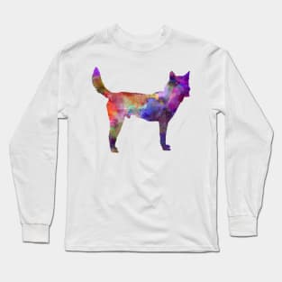 Korea Jindo Dog in watercolor Long Sleeve T-Shirt